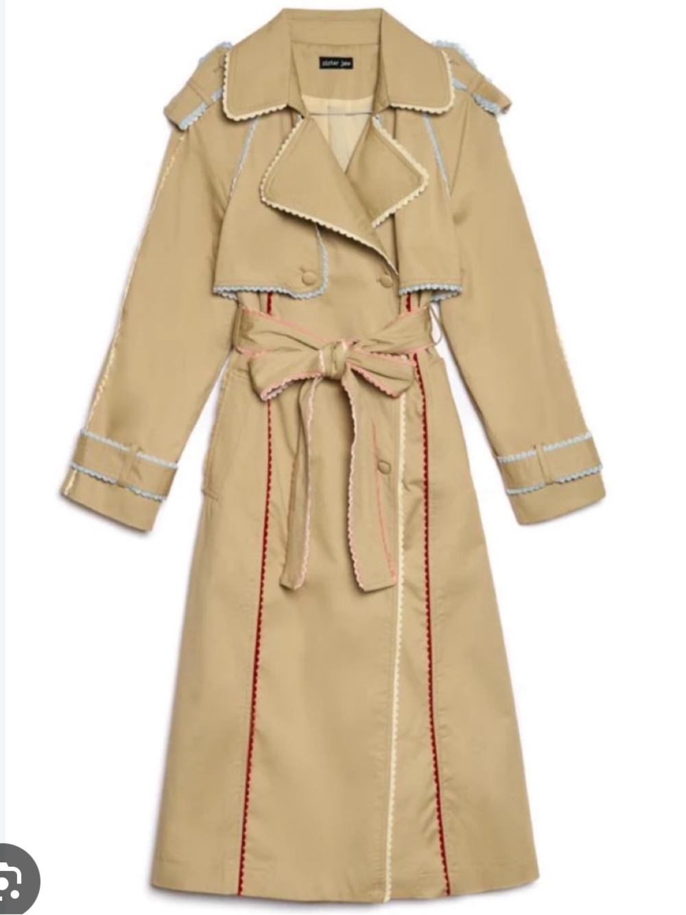 Sister Jane Orchard Scallop Trim Trench Coat